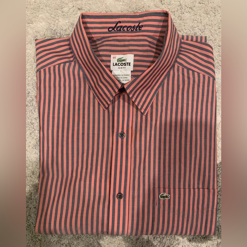 Lacoste Men T- Shirt Short Sleeve Size 44